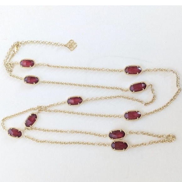 NWT $135 Kendra Scott Kellie Long Station Necklace In Gold Berry Illusions - Picture 1 of 3